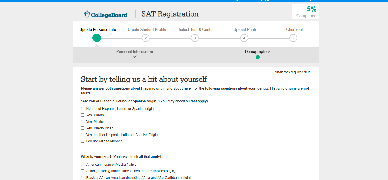 SAT Registration Step-7